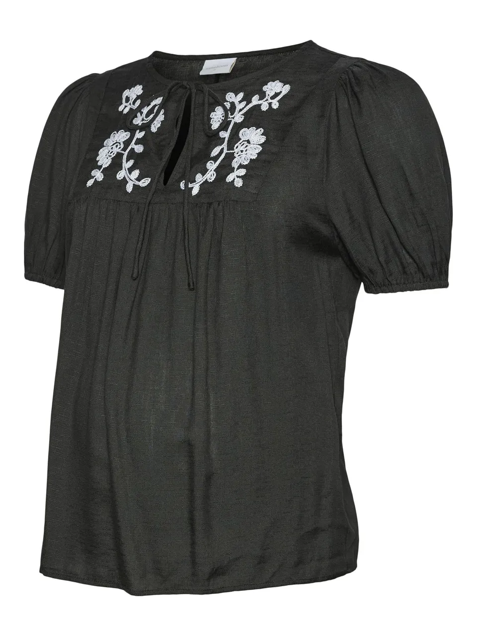 mamalicious-stillbluse-mlpilar-mit-rundhals-ballon-rmeln-und-elastischen-b-ndche image 1