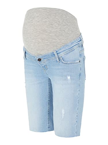 mamalicious-damen-mlhanna-bermuda-denim-shorts-jeansshorts-mit-bauchband image 8