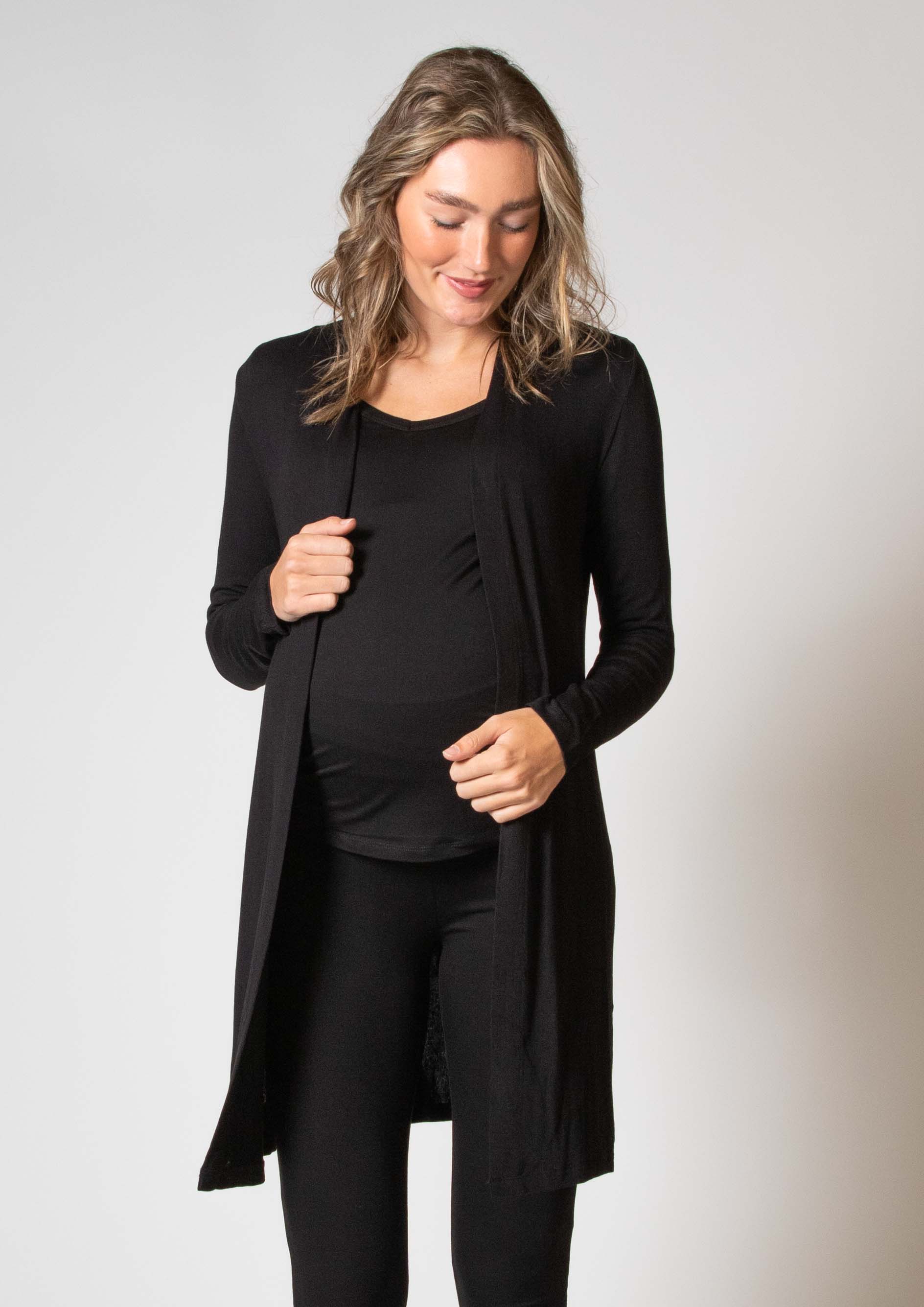 love2wait-strickjacke-b999061-004-schwarz-lang-geschnittene-cardigan-bis-knieh-h image 2