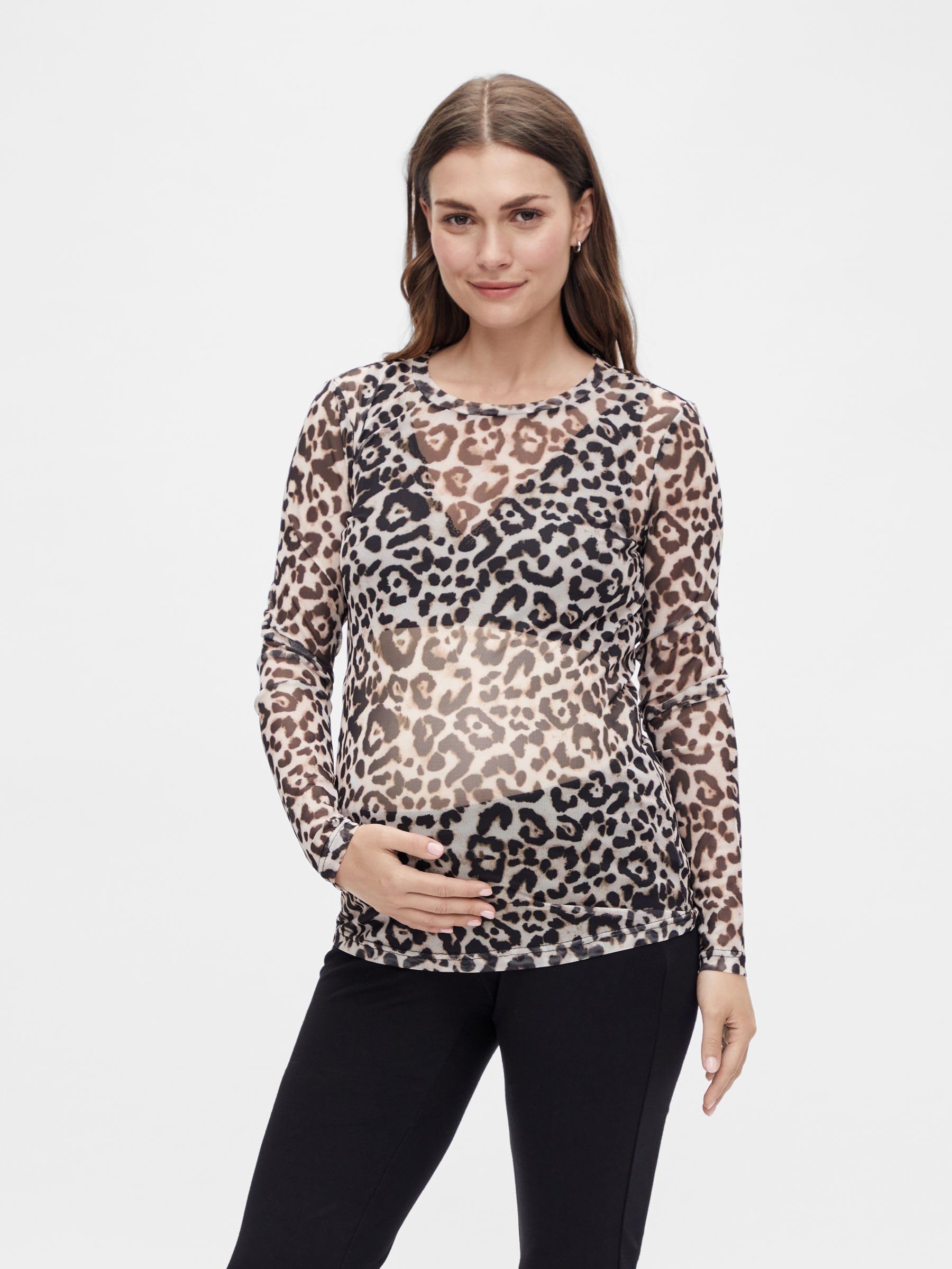 mamalicious-mlsonia-l-s-mesh-top-langarmshirt-mit-leomuster image 2