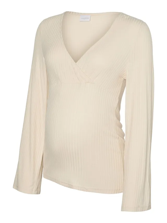 mamalicious-damen-stillbluse-mlpilar-normal-geschnittene-langarm-bluse-mit-v-aus image 1