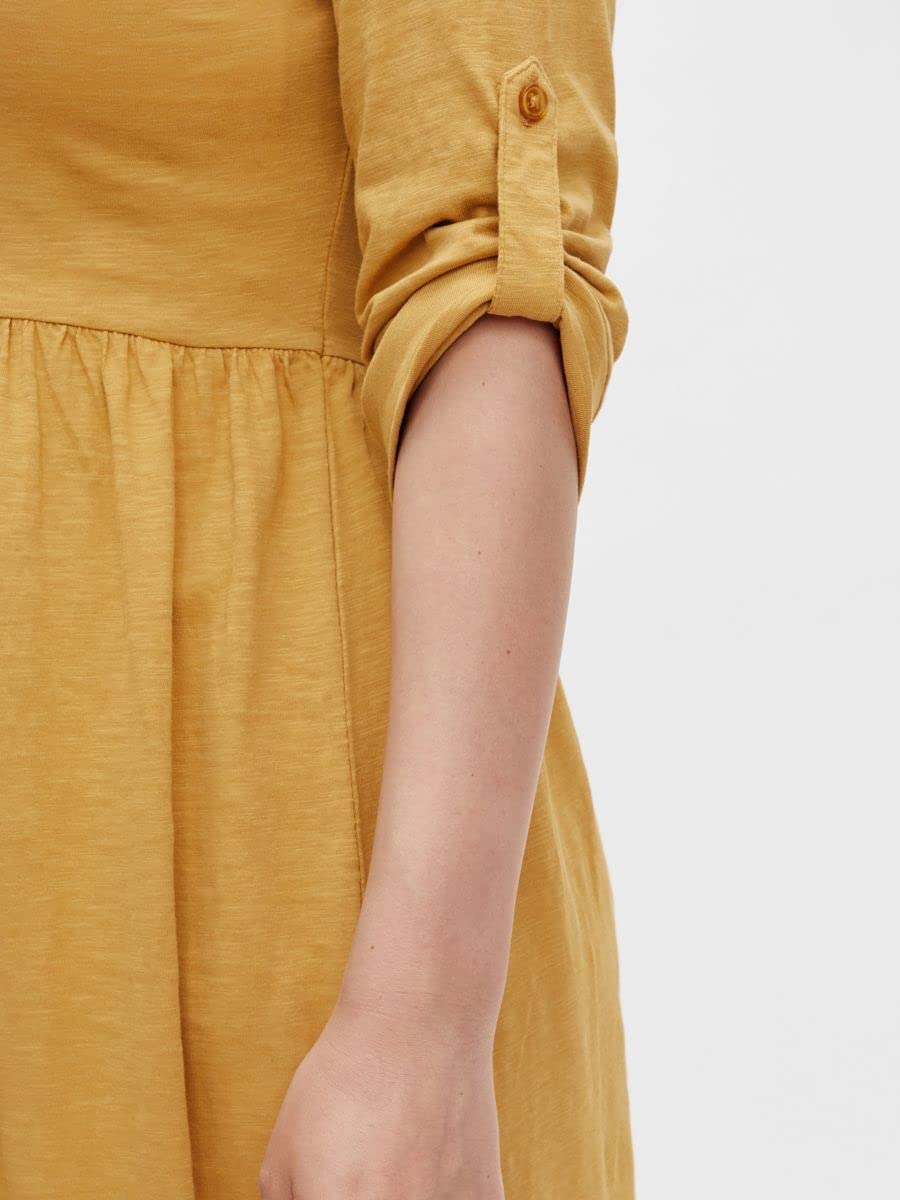 mamalicious-damen-umstandskleid-mlmacy-aus-bio-baumwolle-midikleid-mit-knopfleis image 6