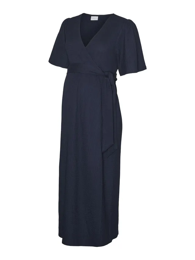mamalicious-mlselima-umstandskleid-2-in-1-stillkleid-v-ausschnitt-halbarm-midi-l image 1