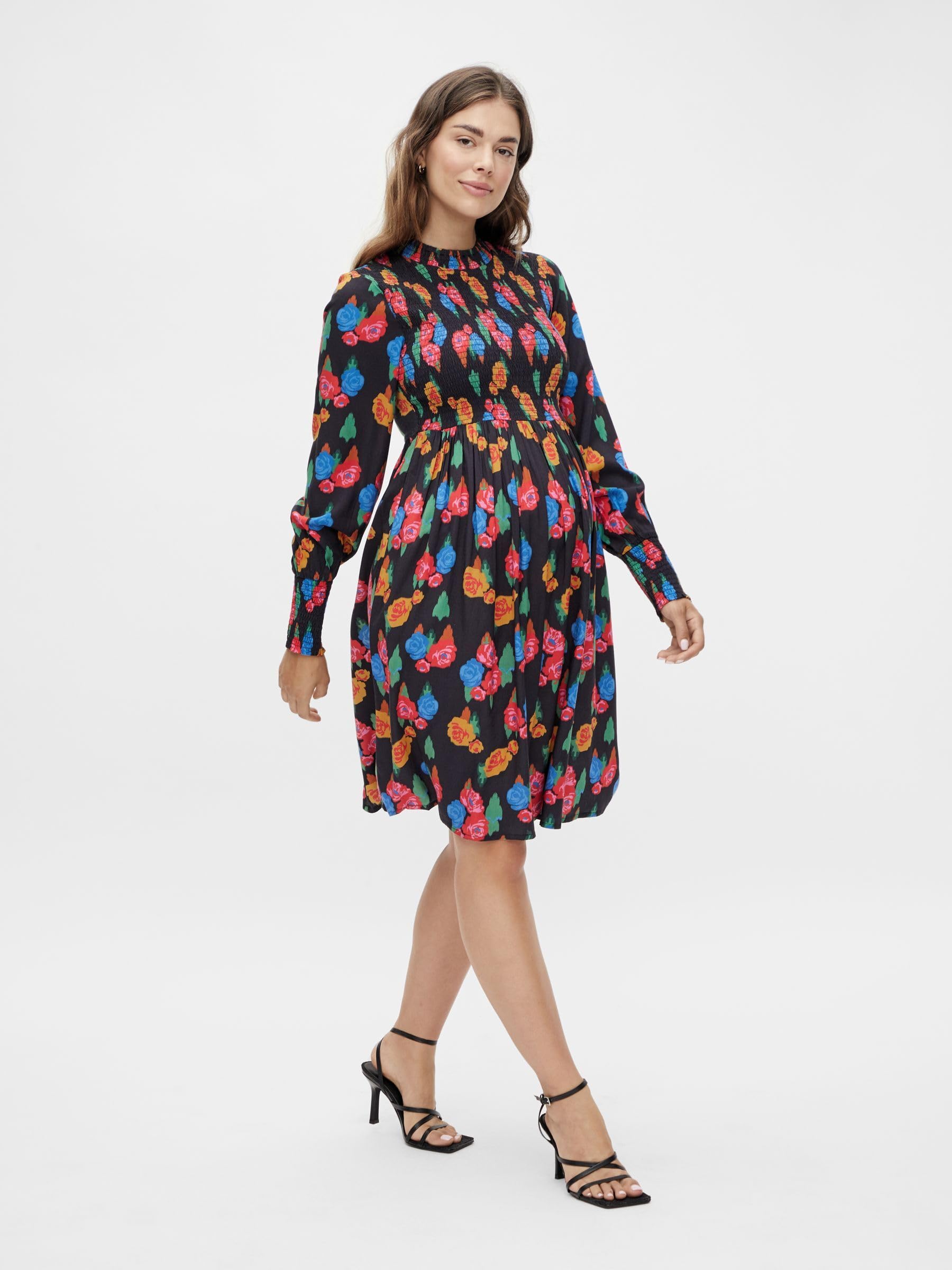 mamalicious-umstandskleid-mlgeorgia-lang-rmeliges-kleid-mit-g-rtel-und-ballon-rm image 4