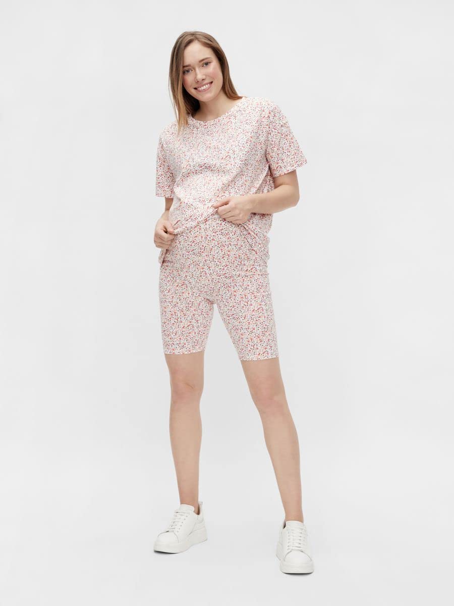 mamalicious-mlfie-t-shirt-and-biker-shorts-set-bequemes-umstandsset-mit-blumenmu image 4