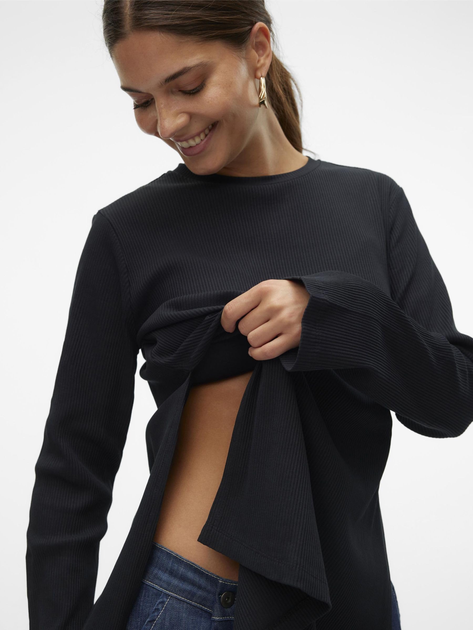 mamalicious-umstands-top-mlpilar-rundhals-langarm-extra-lang-seitenschlitze-2-in image 3