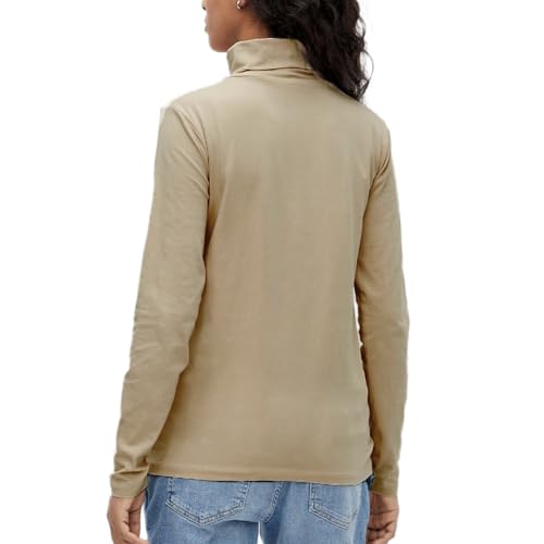 mamalicious-mia-schwangerschaftsshirt-beige-hoher-kragen-lang-rmlig-slim-fit image 6