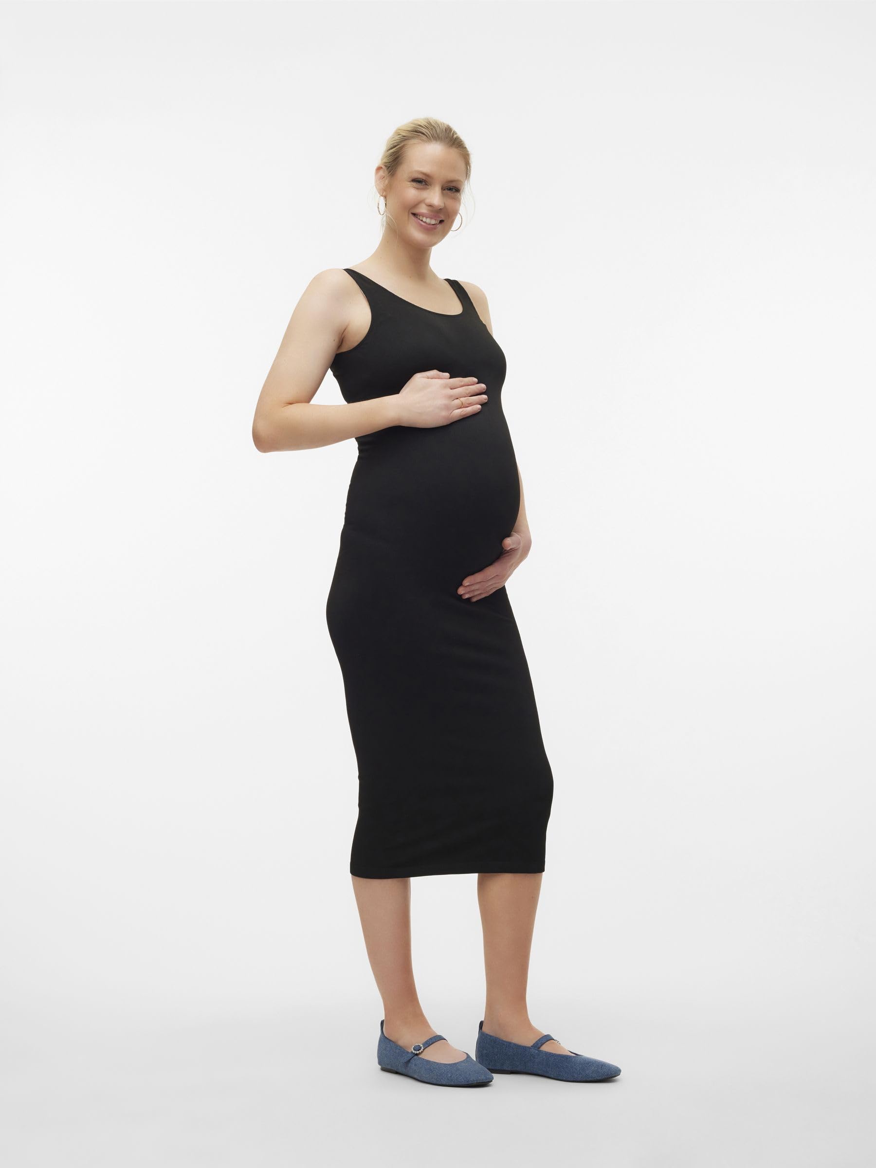 mamalicious-vmmisa-sl-seamless-midi-rib-dress-nahtloses-midikleid-f-r-die-schwan image 7