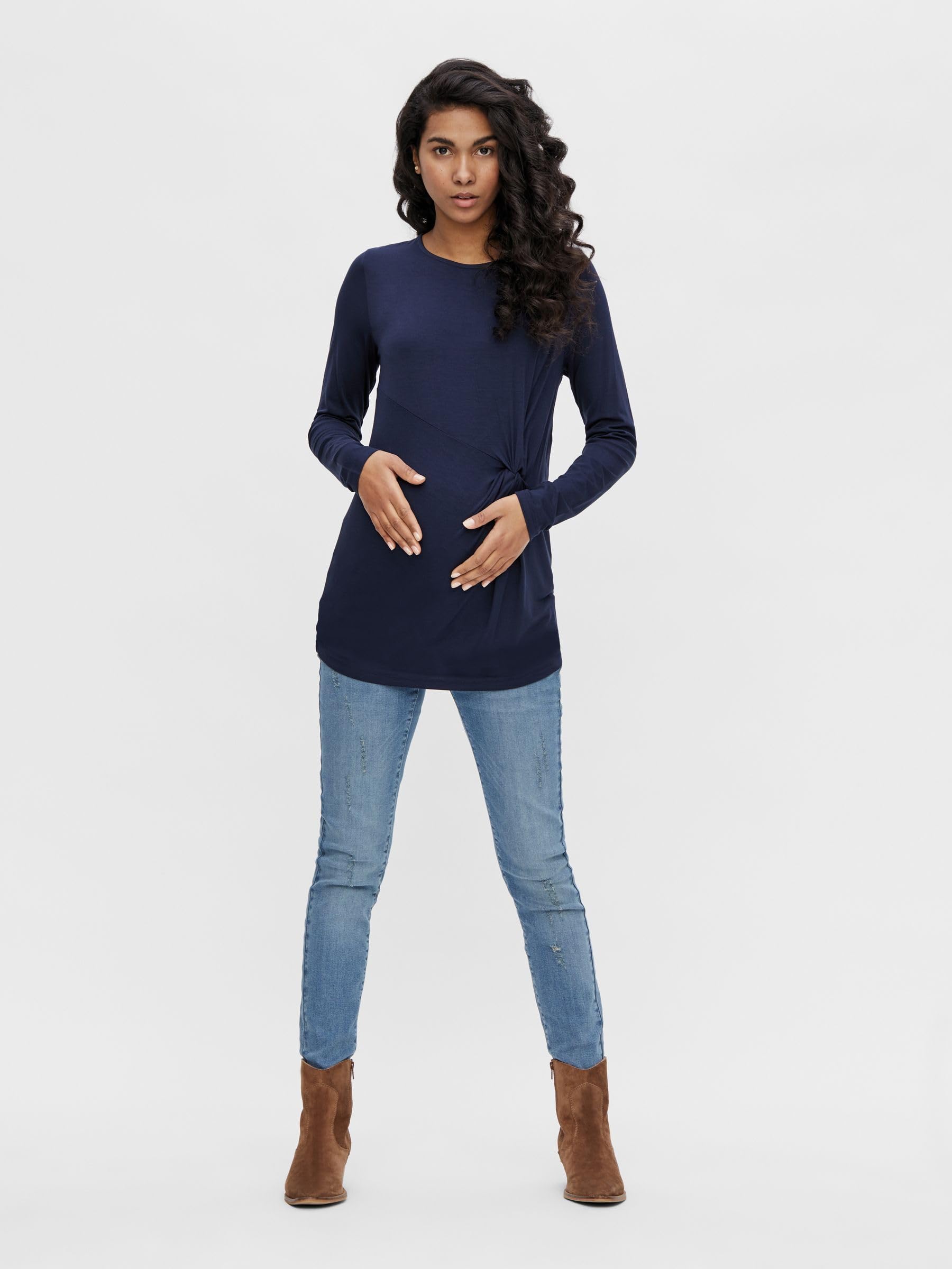 mamalicious-mlkarely-umstandstshirt-langarm-mit-knotendetail-jersey-rundhals-sch image 4