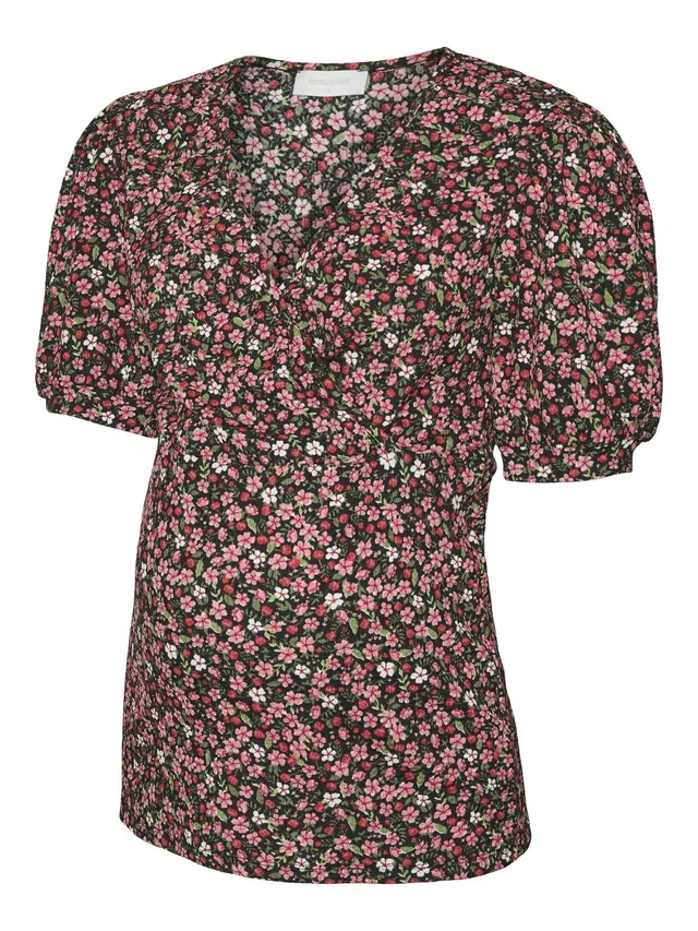 mamalicious-umstands-bluse-mit-v-ausschnitt-und-halbarm-normal-geschnitten image 1