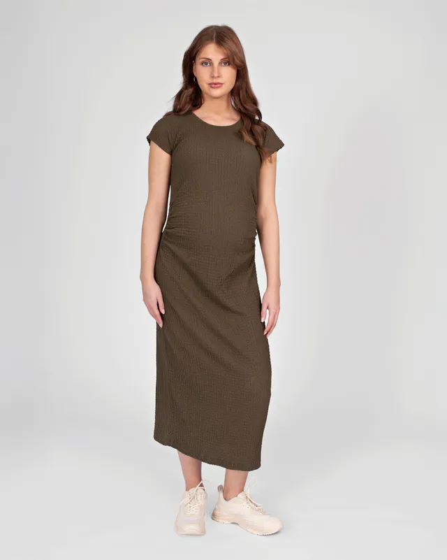 love2wait-zimra-umstandskleid-lang-olivgr-n-wrinkle-jersey-midi image 1