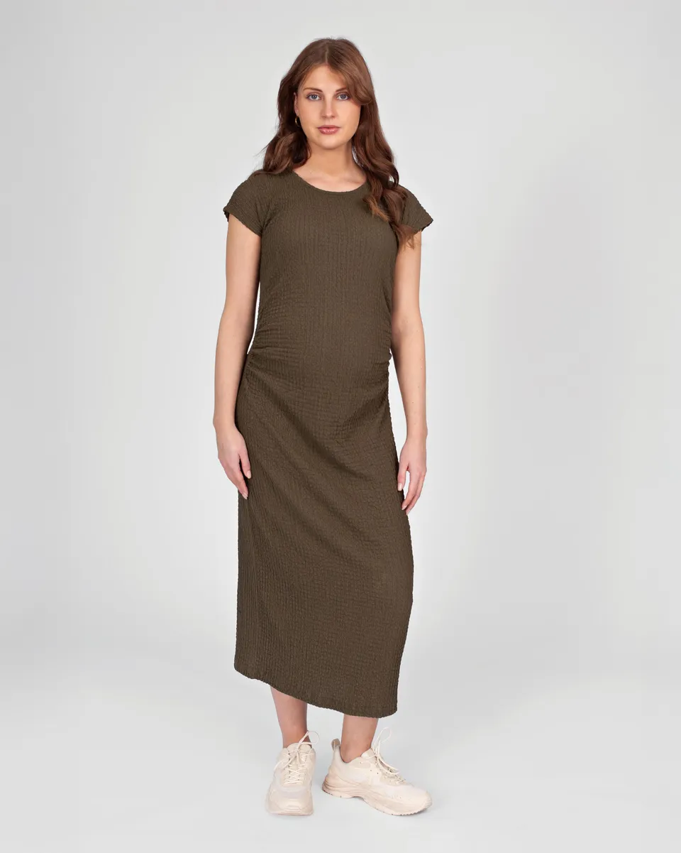 love2wait-zimra-umstandskleid-lang-olivgr-n-wrinkle-jersey-midi image 1