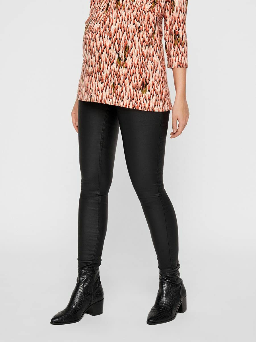 mamalicious-mlsantos-umstandsjeans-slim-fit-mit-high-back-und-beschichteter-opti image 4