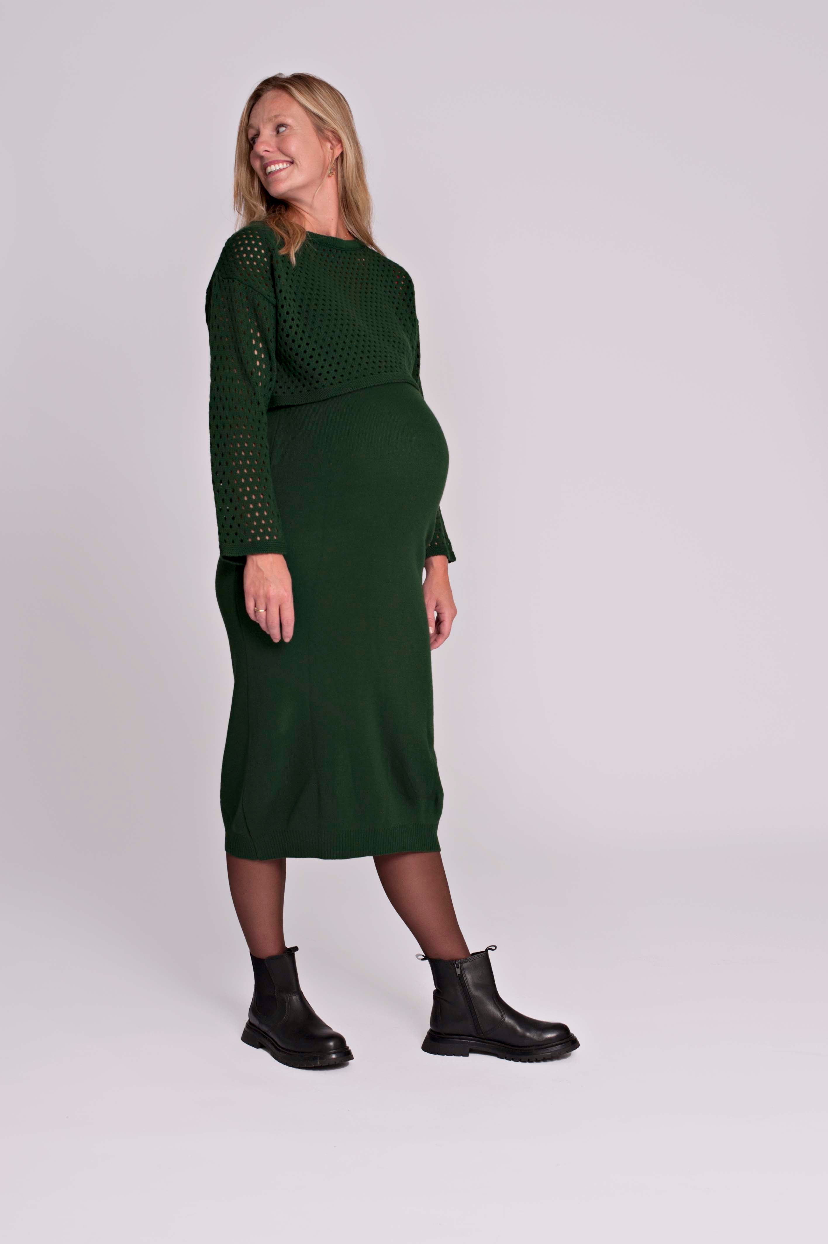 love2wait-twinset-kleid-mit-cropped-strickpullover-in-gr-n-modell-b999122 image 3