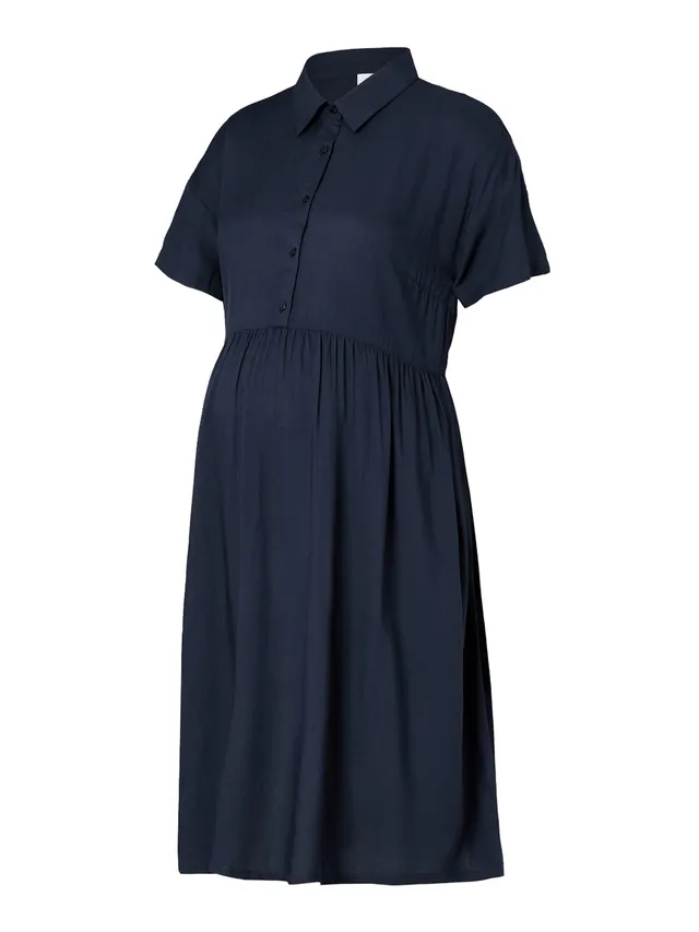 mamalicious-mlmercy-lia-s-s-wo-abk-dress-2f-a-solid-umstands-hemdkleid-aus-ecove image 1