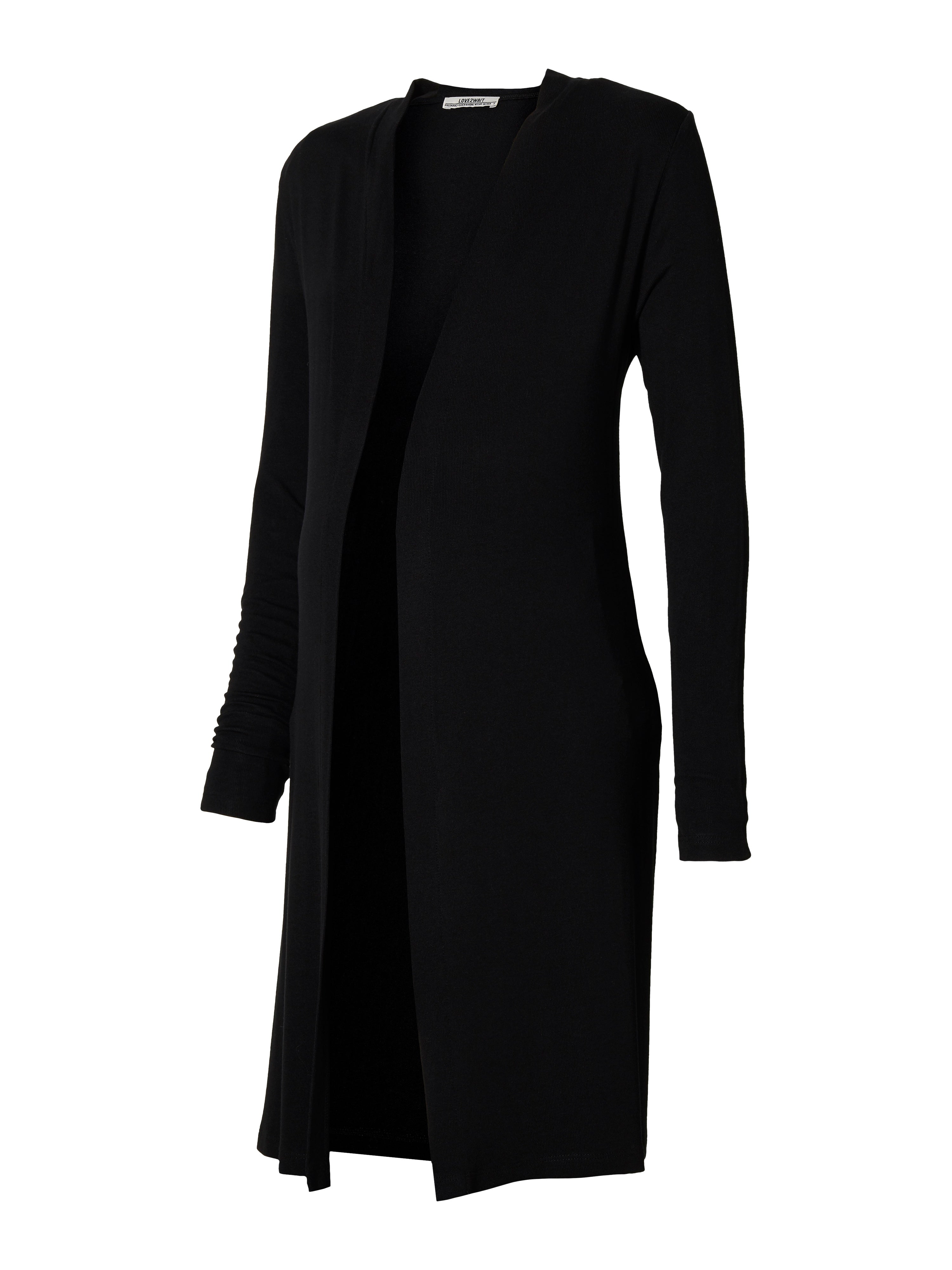 love2wait-strickjacke-b999061-004-schwarz-lang-geschnittene-cardigan-bis-knieh-h image 1