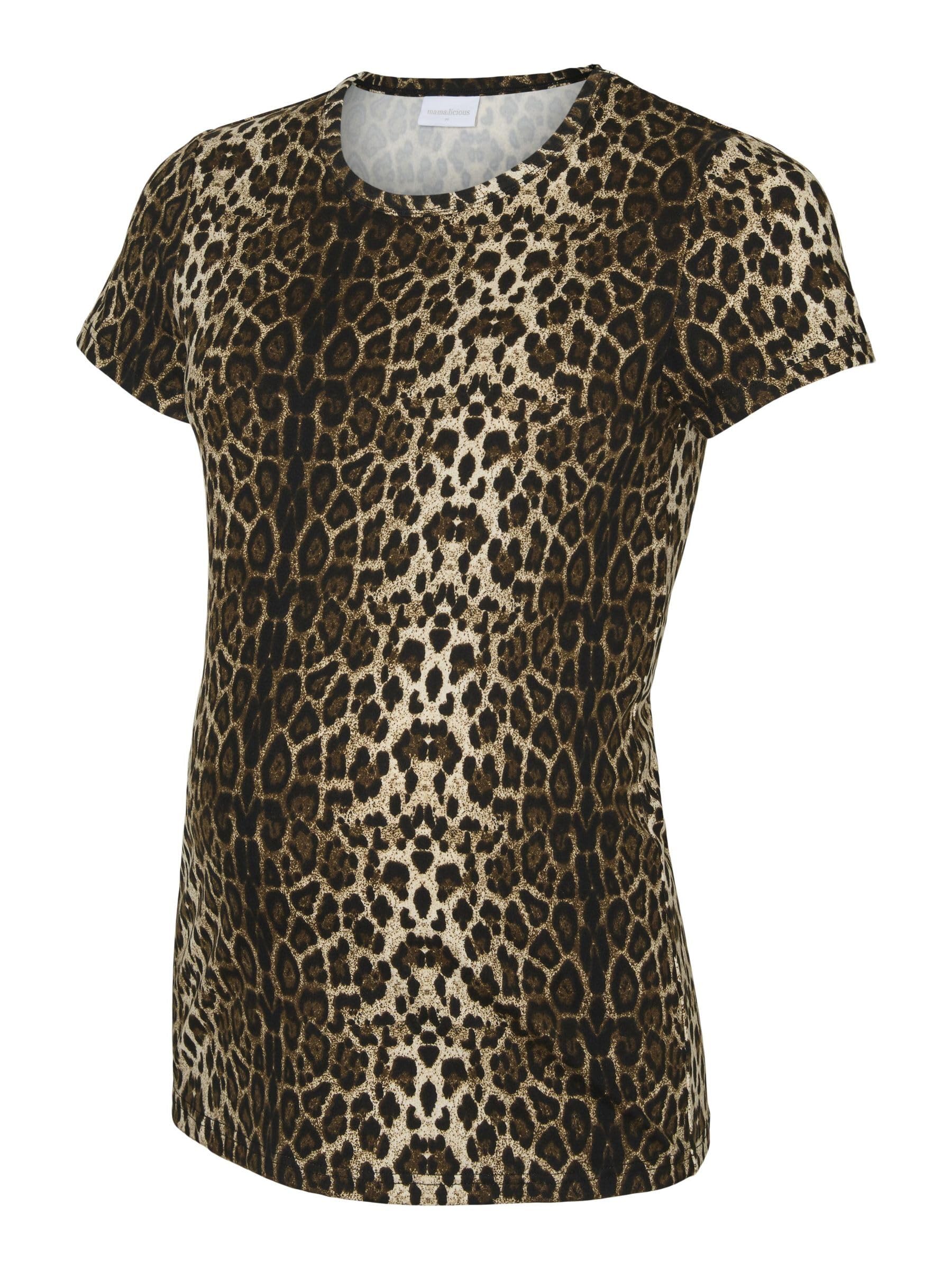 mamalicious-damen-umstandsbluse-kurzarm-top-mit-rundhals-und-allover-print image 1