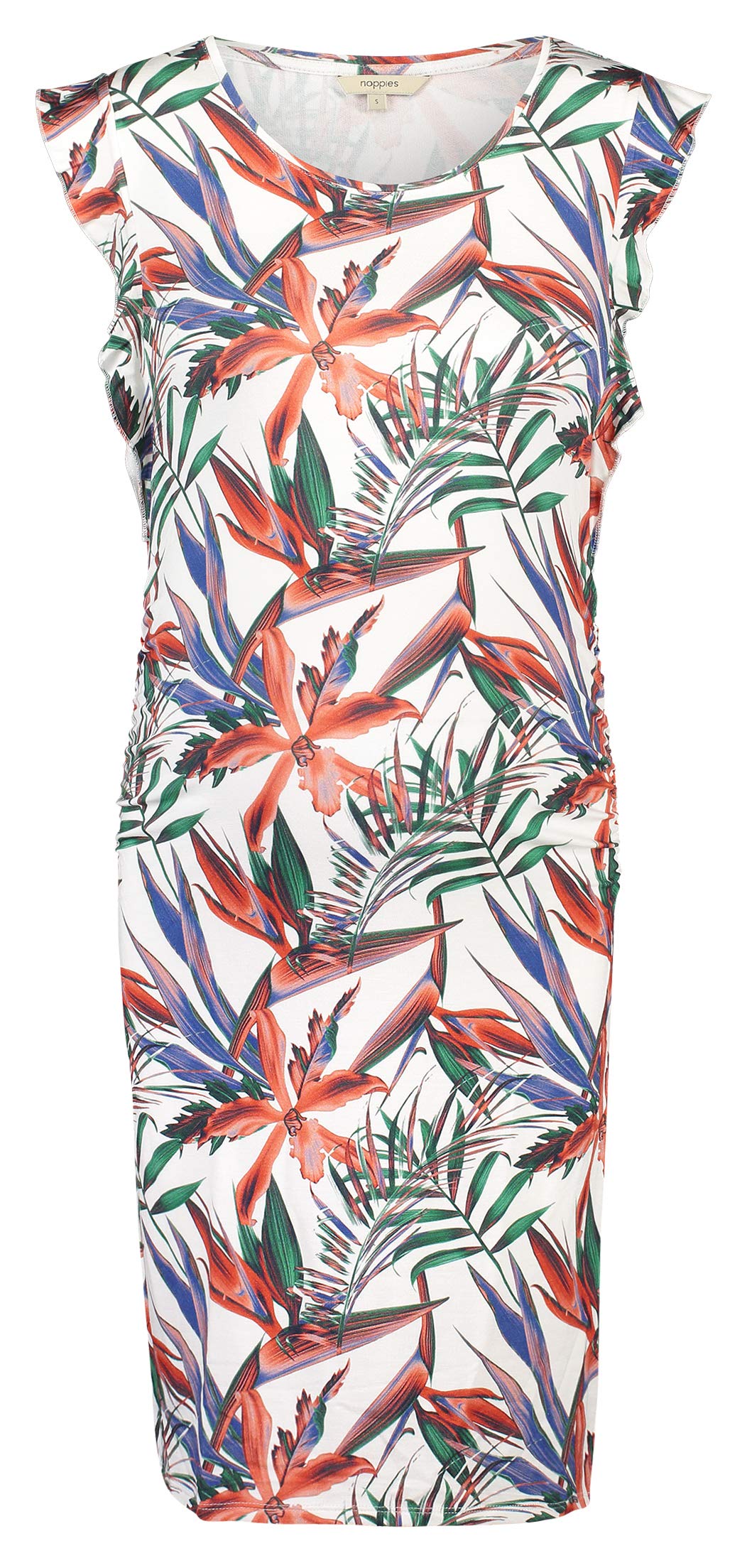 noppies-damen-kleid-ss-pascale-aop-umstandskleid-mit-tropischem-blattdruck-blanc image 4