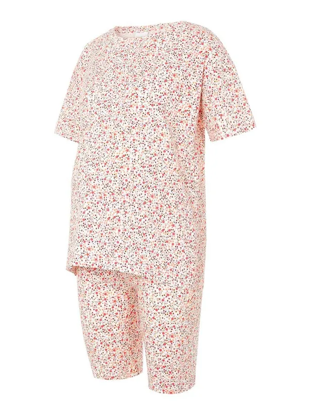 mamalicious-mlfie-t-shirt-and-biker-shorts-set-bequemes-umstandsset-mit-blumenmu image 1