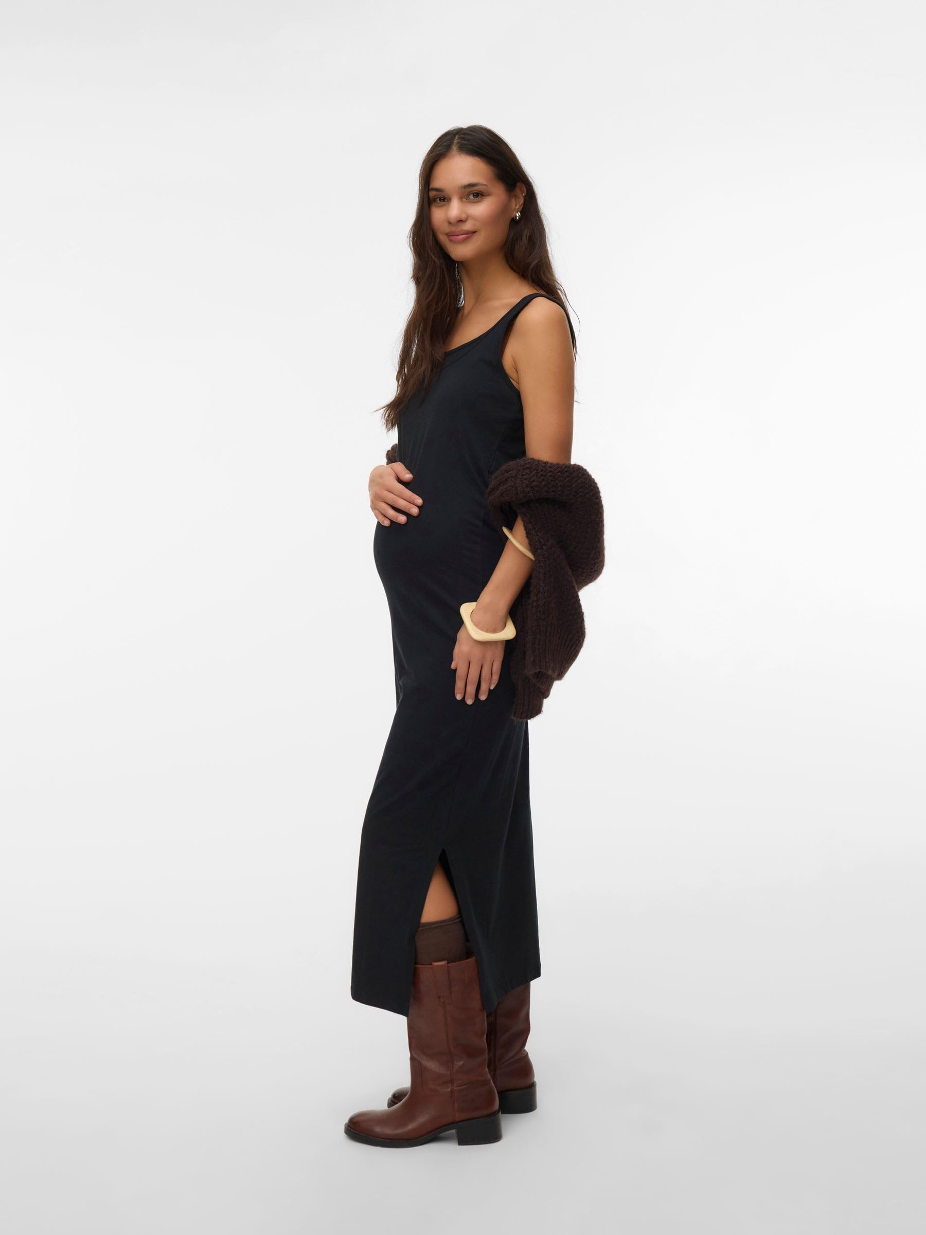mamalicious-mlmia-umstandskleid-rmelloses-maxi-stillkleid-mit-hohem-schlitz image 2