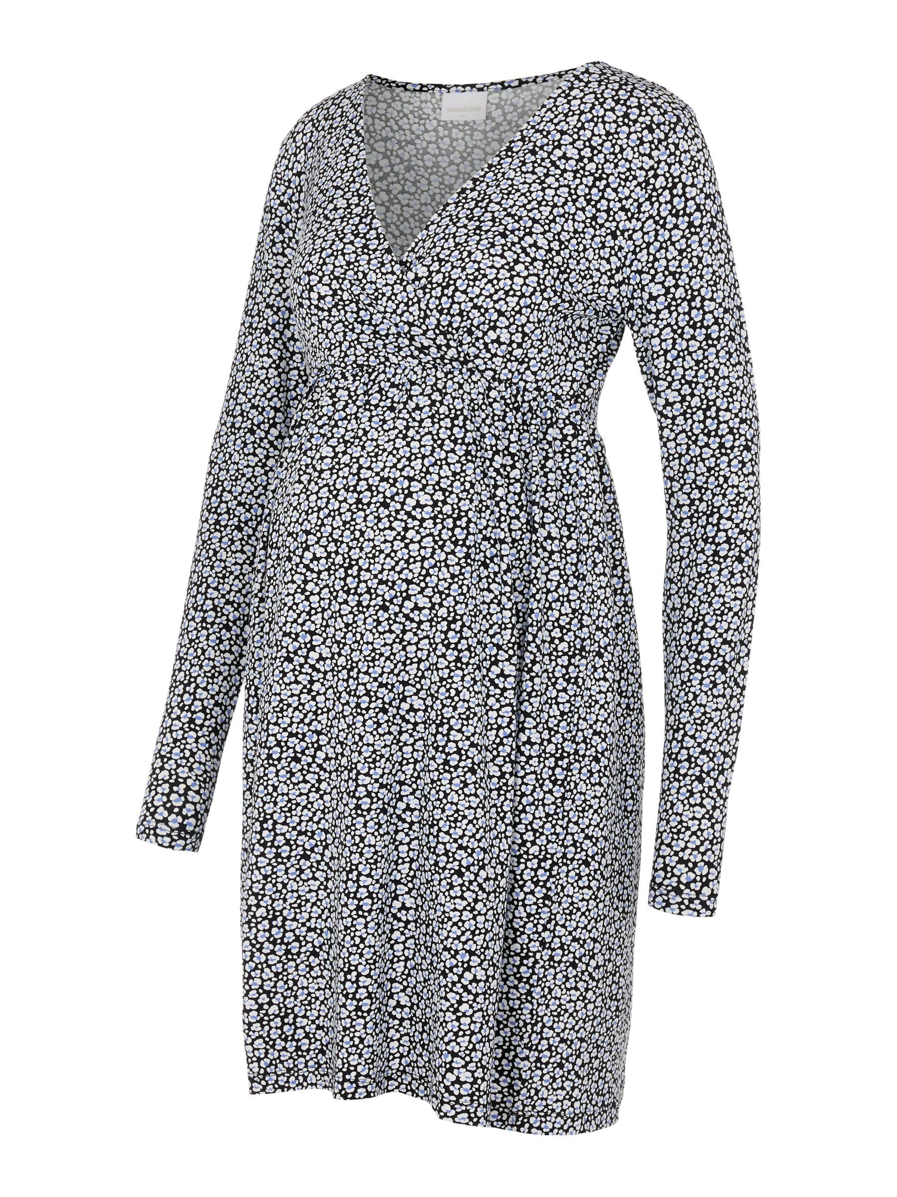 mamalicious-mlmacy-umstandskleid-mit-v-ausschnitt-und-blumenmuster-midikleid-aus image 1