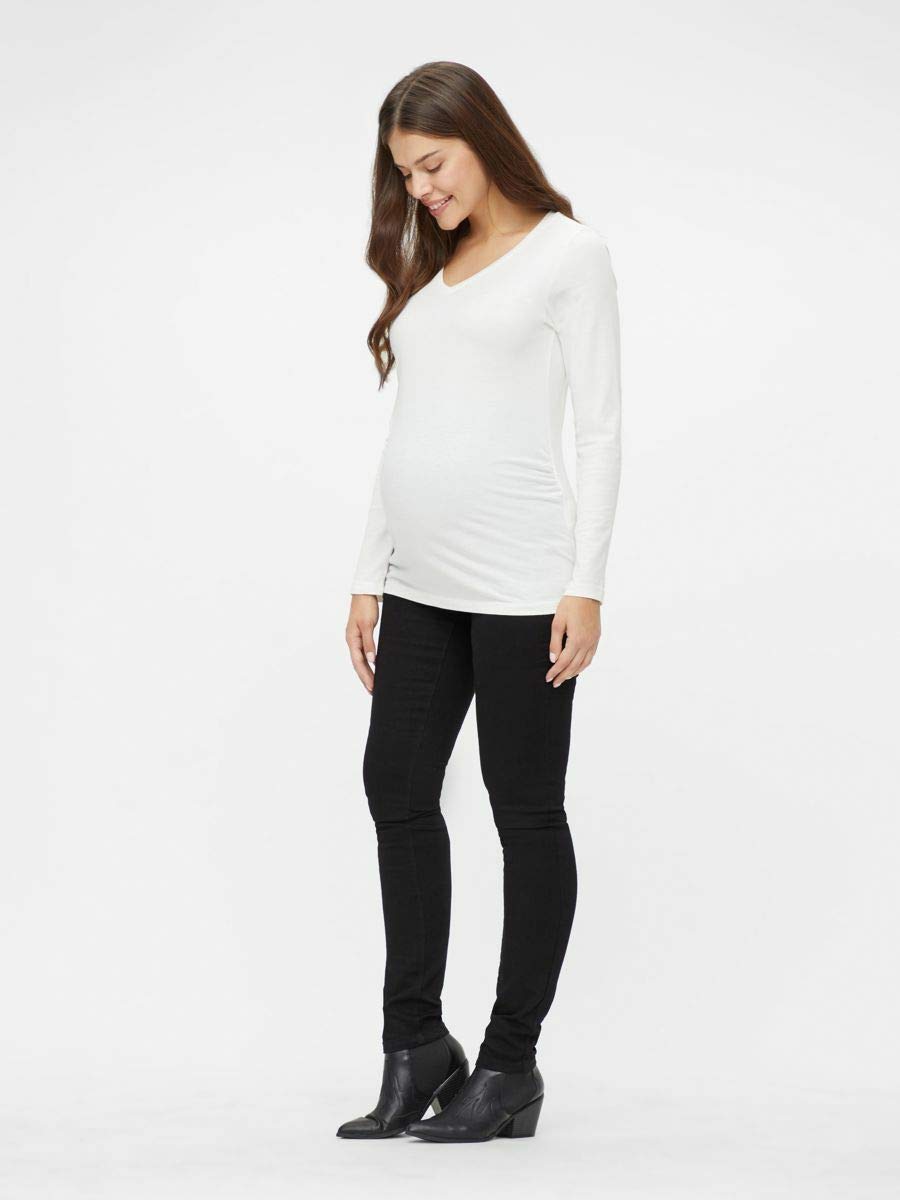 mamalicious-mlmercy-umstands-jeans-slim-fit-coated-5-pocket-mit-jersey-bauchband image 5