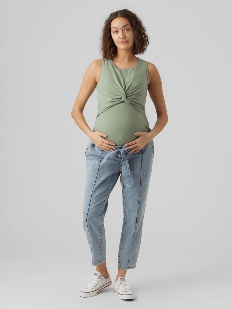 mamalicious-mlcedar-cropped-regular-jeans-umstandsjeans-mit-bindeg-rtel image 3