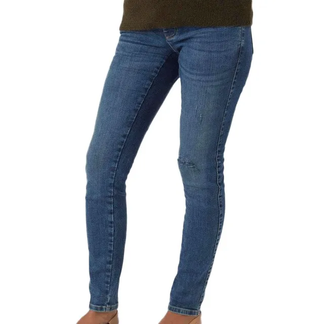 mamalicious-umstandsjeans-regular-fit-destroyed-blau-elastischer-bund-84-baumwol image 1