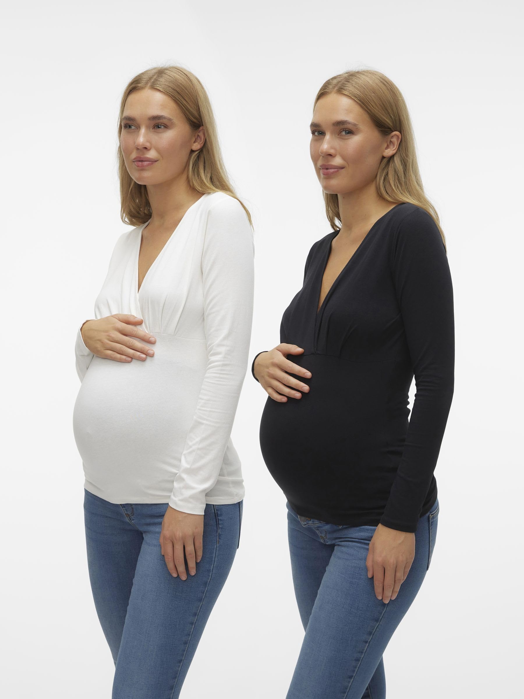 mamalicious-mlemma-tess-langarmshirt-2er-pack-stilltop-mit-v-ausschnitt-bio-baum image 2