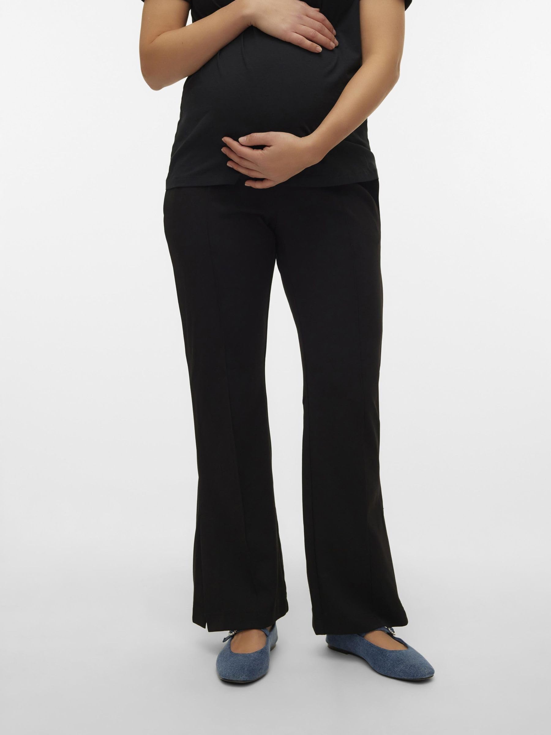 mamalicious-mlmila-damen-umstands-stoffhose-mit-elastischem-bund-pintuck-detail image 5