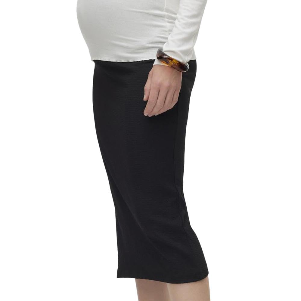 mamalicious-schwarzer-damenrock-naomi-hoher-bund-bequem-60-recyceltes-polyester- image 1
