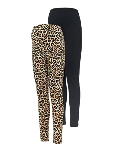 mamalicious-umstandsleggings-skinny-fit-2er-pack-bio-baumwolle-leo-schwarz image 7