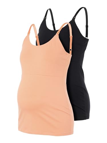 mama-licious-damen-mlkerrie-strap-2f-2-p-a-top-black-pack-shell-coral-m-2er-set- image 8