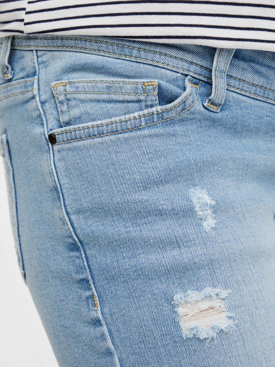 mamalicious-damen-mlhanna-bermuda-denim-shorts-jeansshorts-mit-bauchband image 6