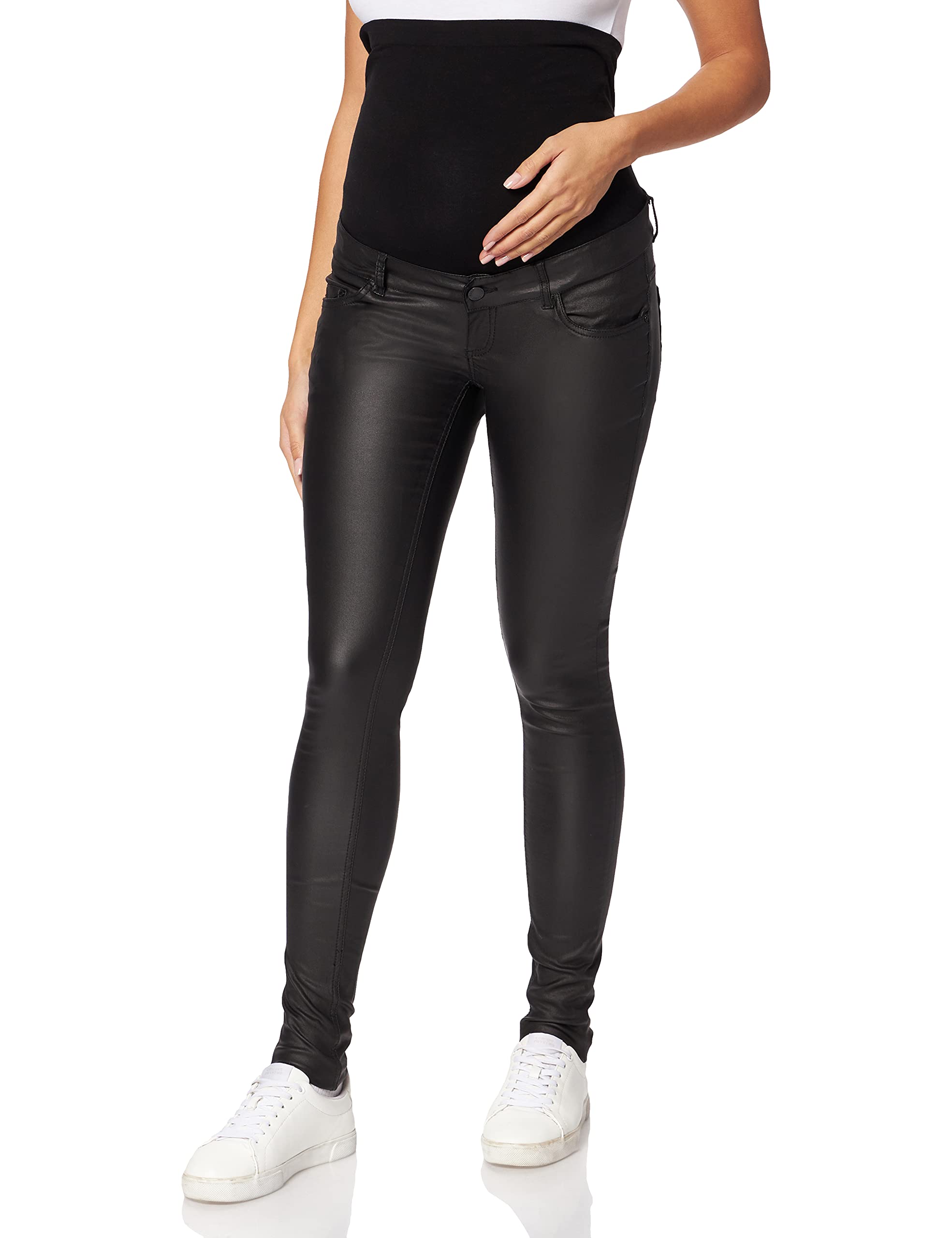mamalicious-damen-mlsantos-slim-coated-hb-a-noos-jeans image 2