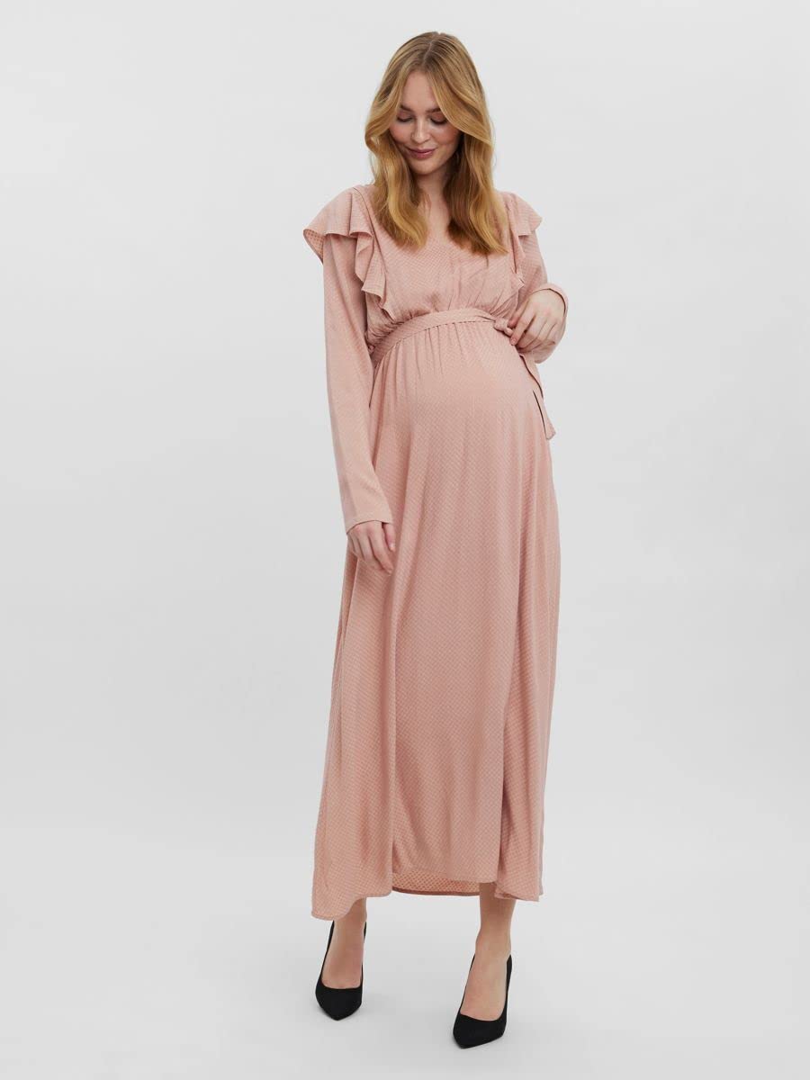 mamalicious-damen-midikleid-mit-stillfunktion-und-volant-v-ausschnitt-lenzing-ec image 3