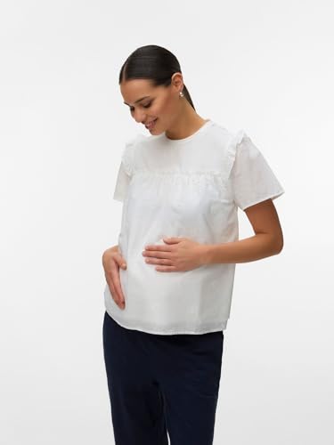 mamalicious-umstandsbluse-normal-geschnitten-rundhals-kurze-puff-rmel-lochsticke image 7