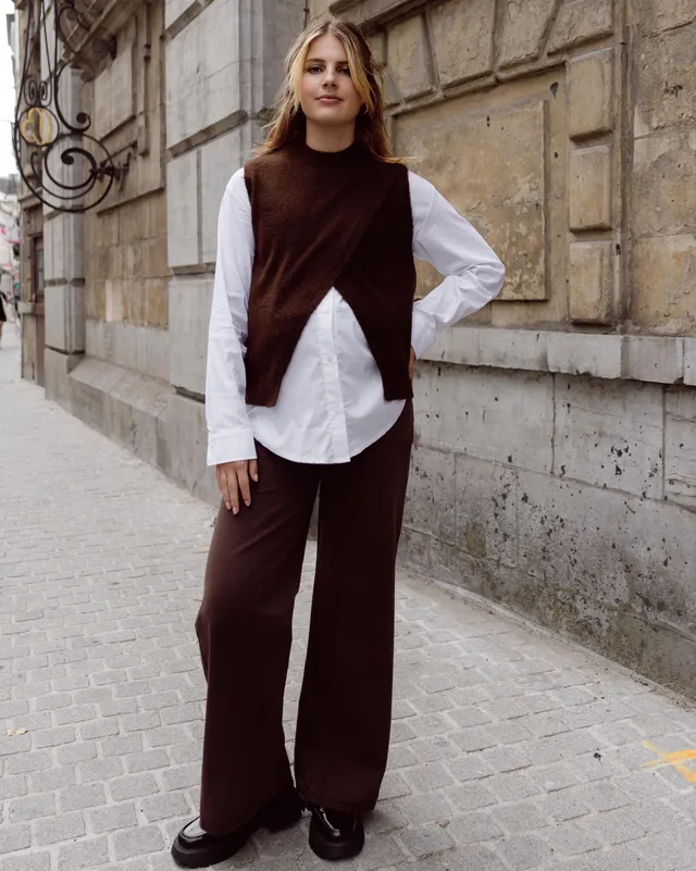 love2wait-jeans-wide-leg-b999jill-32-brown-umstandsjeans-mit-angepasstem-bauchte image 1
