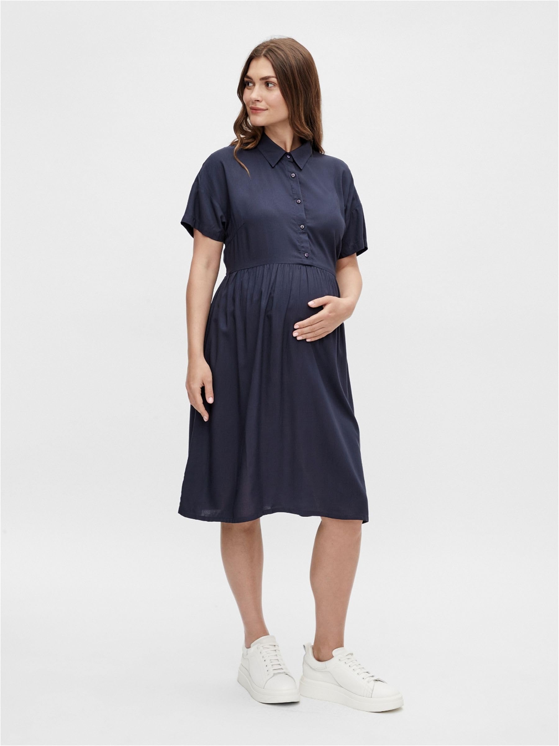 mamalicious-mlmercy-lia-s-s-wo-abk-dress-2f-a-solid-umstands-hemdkleid-aus-ecove image 4
