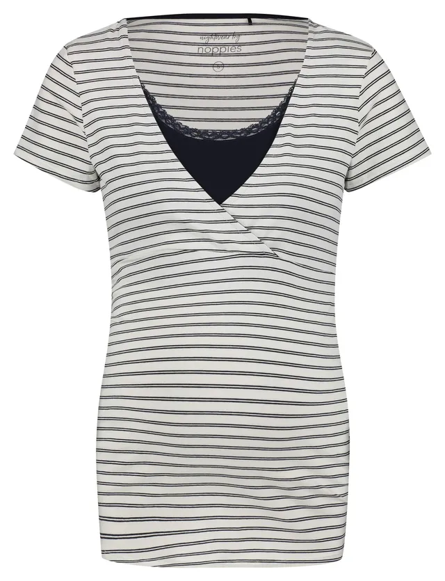 noppies-umstands-schlafanzugoberteil-nurs-ss-roos-yd-stripe-kurz-rmeliges-stillt image 1