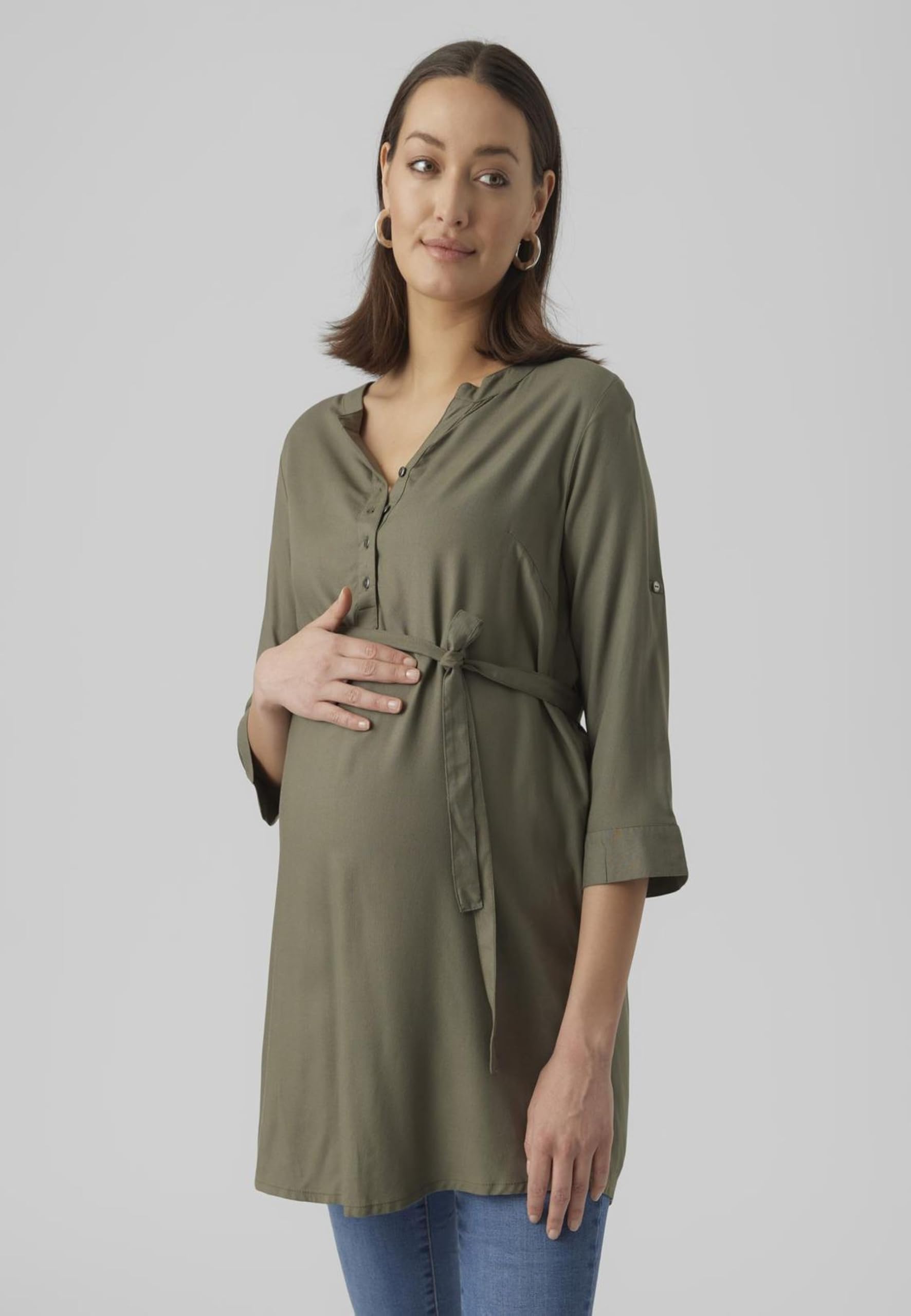 mamalicious-umstands-tunika-oberteil-mlpilar-einfarbige-langarm-bluse-mit-knopfl image 3