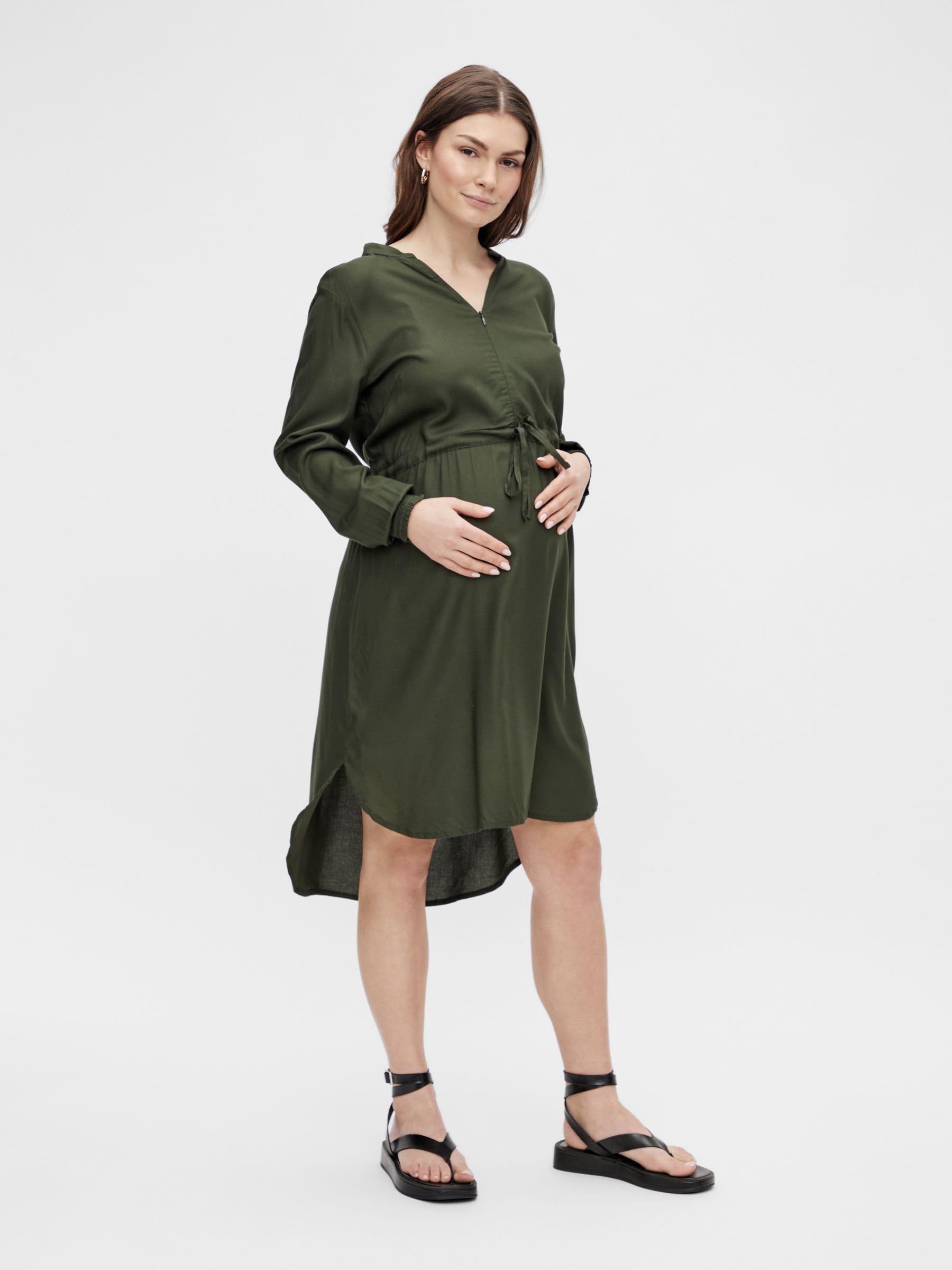 mamalicious-mlzion-umstandskleid-langarm-stillkleid-mit-midi-l-nge-und-wickelban image 2