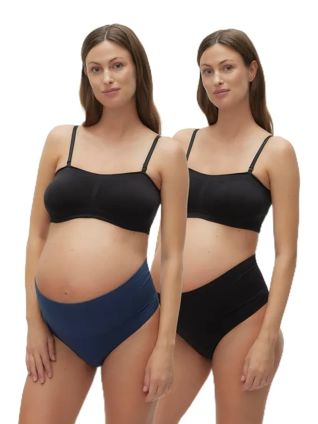 mamalicious-2er-pack-umstands-unterhose-mlmila-nahtlos-hohe-taille-baumwollmix image 1