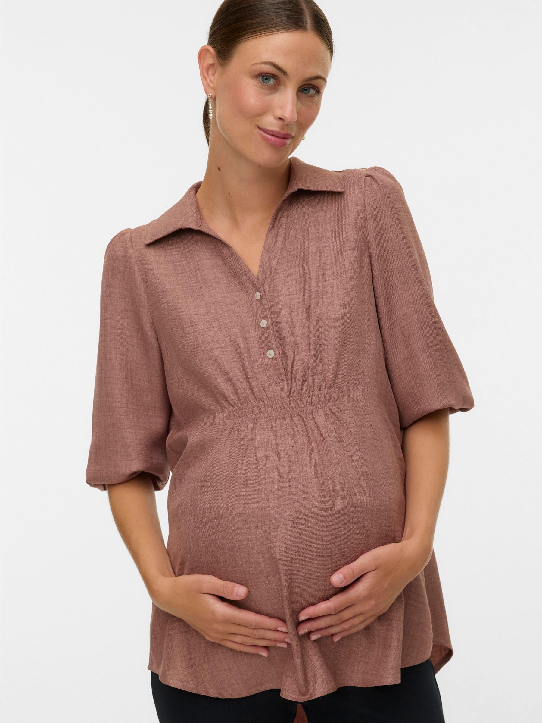 mamalicious-pilar-stillbluse-v-ausschnitt-3-4-rmel-normale-passform image 2