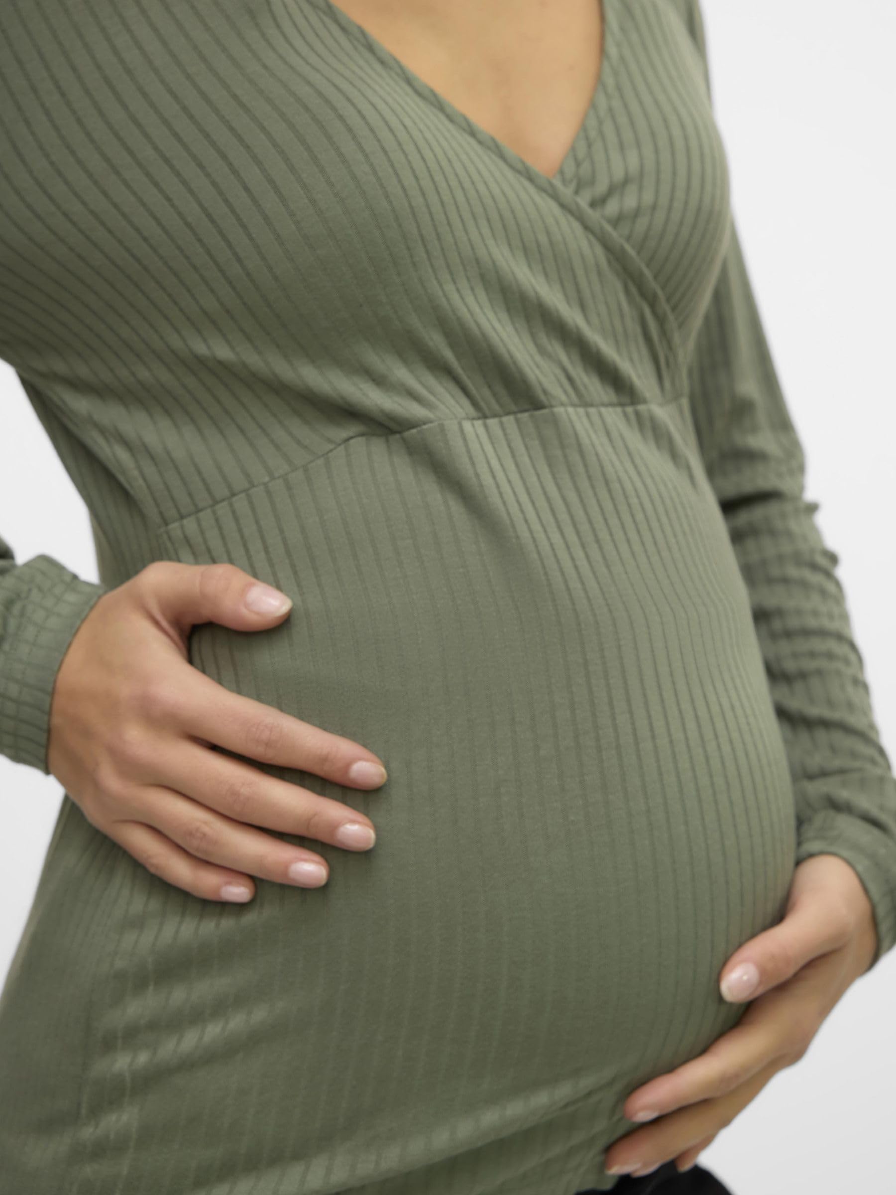 mamalicious-stillbluse-mlpilar-mit-v-ausschnitt-und-wickeloptik-lang-rmelig-norm image 5