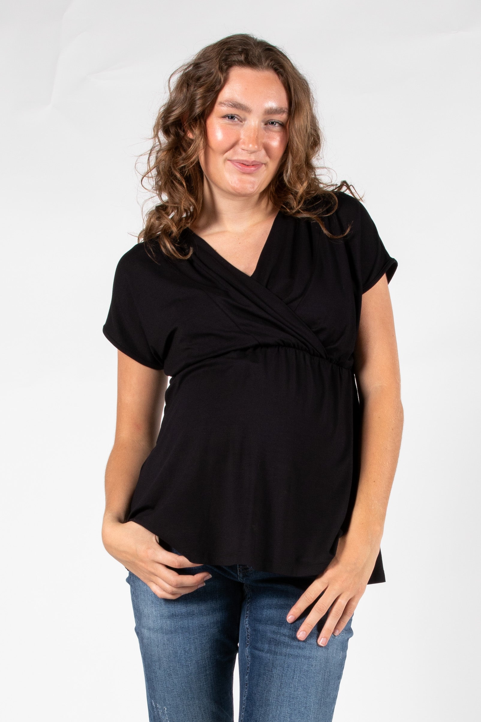 love2wait-umstands-und-stilltop-nursing-sleeveless-pleated-ecovero-in-schwarz image 1