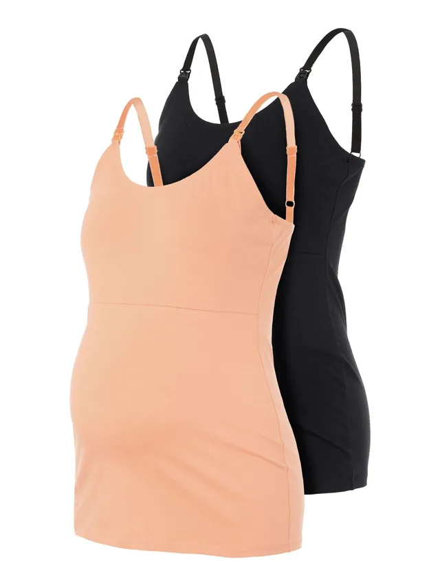 mama-licious-damen-mlkerrie-strap-2f-2-p-a-top-black-pack-shell-coral-m-2er-set- image 1