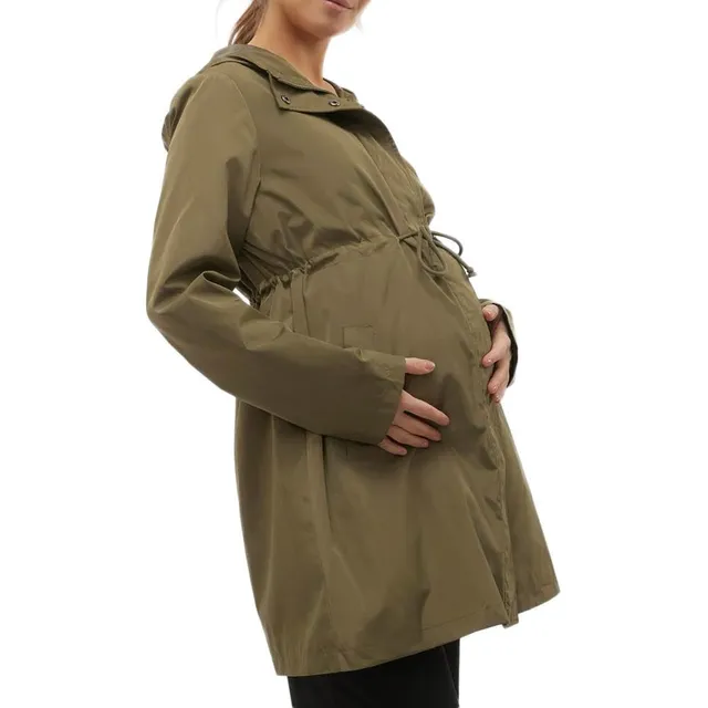 mamalicious-alma-damen-parka-khaki-lang-rmlig-mit-kapuze-aus-100-recyceltem-poly image 1