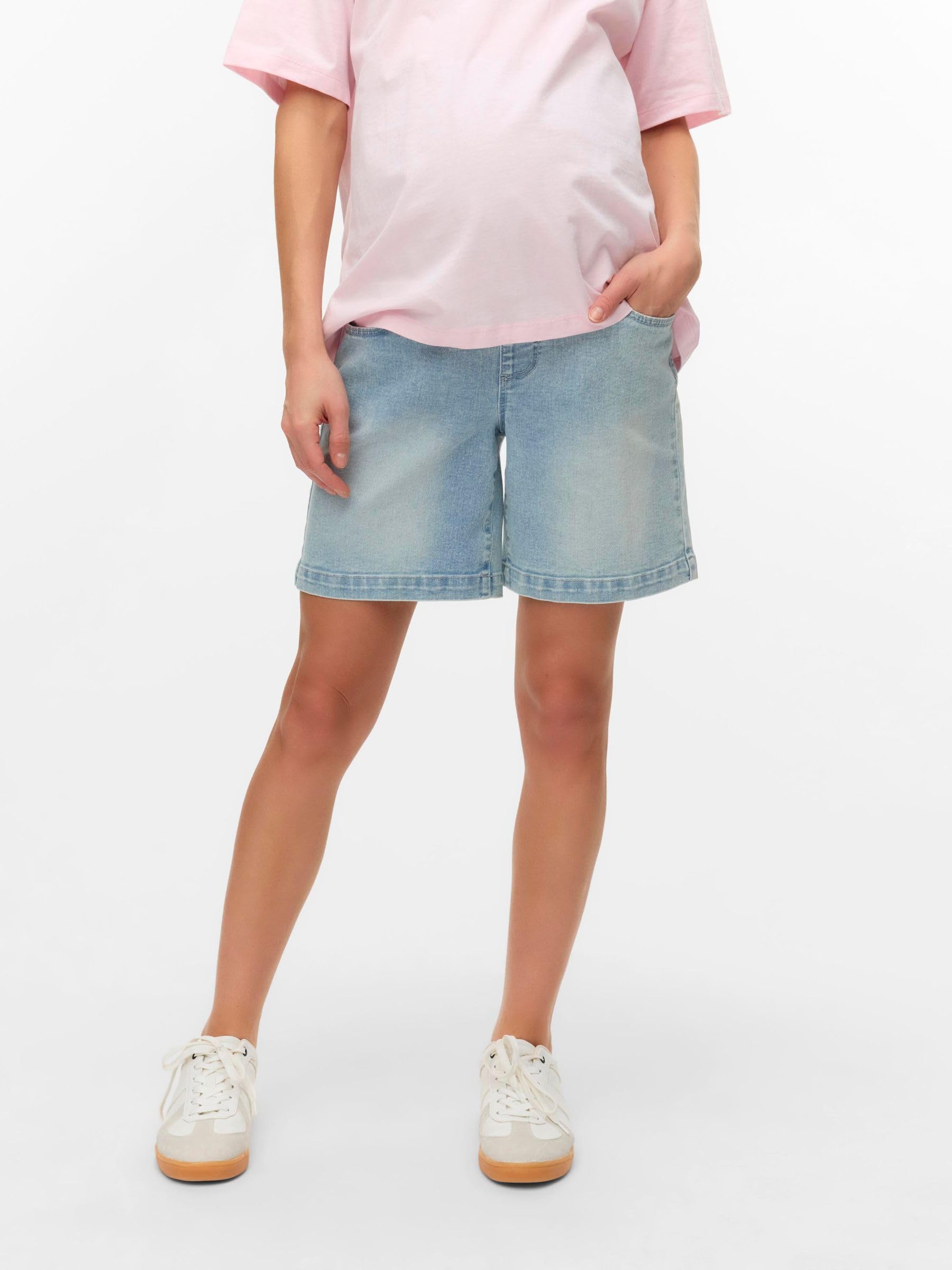 mamalicious-umstands-jeans-shorts-mlmila-slim-fit-mid-rise-knielang-mit-bauchban image 5