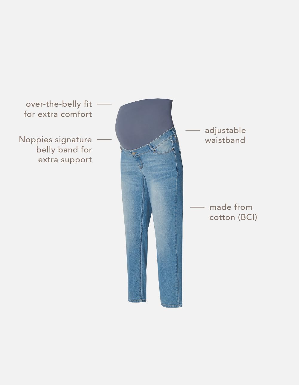 noppies-damen-azua-mom-fit-otb-jeans-umstandsjeans-mit-verstellbarem-bund-und-ba image 5